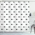 thumbnail image 1 of Ambesonne Whale Shower Curtain, Fins Maritime, 69"Wx84"L, Dark Green White, 1 of 3