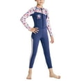 thumbnail image 2 of Moyitang Kids Wetsuit for Boys Girls Children Wet Suit 2mm Neoprene Swimsuit Front Zipper Dark Blue S, 2 of 7