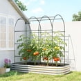 thumbnail image 2 of Outsunny Jardinière Surélevée Galvanisée 7 x 4 x 7 Pi avec Treillis, Argent, 2 of 10