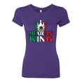 thumbnail image 2 of Wild Bobby Mexican King Latin Pride Women Slim Fit Junior Tee, Purple Rush, Large, 2 of 5