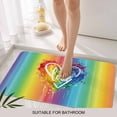 thumbnail image 6 of Colorful Love Heart Doormat Outdoor Entrance 18"x30", Watercolor Striped Rainbow Absorb Moisture Dirt Door Mats, Non-Slip Rubber Backing Floor Mats Indoor, Low-Profile Front Door Rugs, 6 of 9