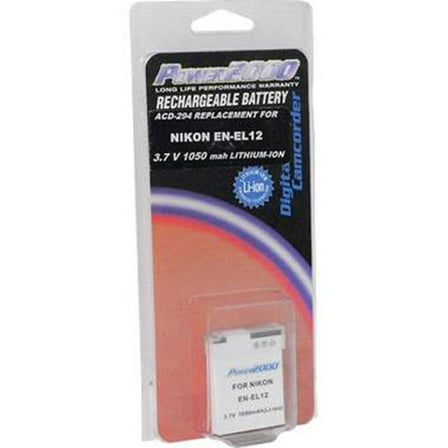 Power2000 EN-EL12 3.7V 1050mAh Rechargeable Lithium-Ion Battery for Nikon Digital Cameras