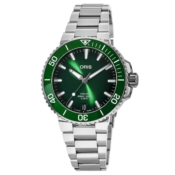 Oris Aquis Date 41mm Green Dial Steel Men's Watch 01 400 7769 4157-07 8 22 09PEB