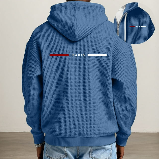 MHFRRA Sudadera con Capucha, Suave, Cómoda, para Uso Informal Al Aire Libre, Ligera, Deportiva, con Cremallera Azul