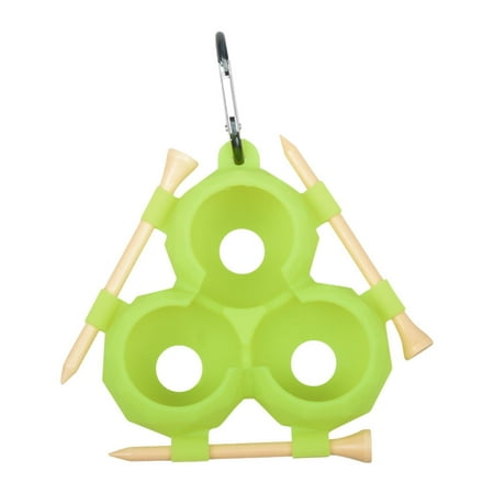 funtasica Golf Ball Holder for Bag Hanging with Spring Snap Hook Compact Holds 3 Balls Green