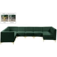 thumbnail image 1 of Meridian Furniture Alina Sectionnel Modulaire en Velours Vert, 1 of 19