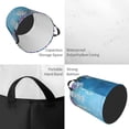 thumbnail image 3 of Laundry Basket, Hanging Orchids Floral Blue Laundry Hamper Waterproof Laundry Bag Clothes Hamper Laundry Bin with Handles for Bedroom, Living Room, Kids Room, 3 of 6