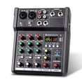 thumbnail image 1 of Consola mezcladora USB portátil de 4 canales Mezclador de audio digital compatible con BT, 1 of 7
