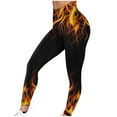 thumbnail image 7 of Juslio Pants for Women Elastic Yoga High Waisted Sweat Running Print Yellow Womens Leggings, 7 of 7