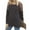Grey, variant on Women Colorblock Side Split Round Neck Raglan Long Sleeve Shirt