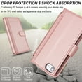 thumbnail image 5 of ELEHOLD for iPhone 7/8/SE 2022 & 2020 PU Leather Wallet Case, with Card Holder Strap Shoulder Lanyard for Women Men, Durable Zipper Kickstand Cover for iPhone 7 / 8 / SE 2022 & 2020,Rosegold, 5 of 10