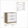thumbnail image 7 of Dressers, Kaia Modern 3-Drawer Dresser with Spacious Top - White/Pine | Particle Board | Multicolor, 7 of 7