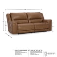 thumbnail image 4 of Bowery Hill Contemporary Leather Caramel Power Reclining Sofa, 4 of 8