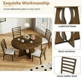 thumbnail image 6 of Extendable Round Dining Table Set, Mid Century Wooden Round Kitchen Table and 4 Upholstered Chairs, 5-Piece Dining Set Extendable Table with a 16-inch Leaf for Dining Room, Kitchen, Walnut, 6 of 9
