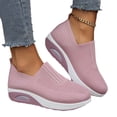 thumbnail image 2 of Domzle Women Orthopedic Sneakers Walking Shoes,Mesh Breathable Arch Support Slip-on Light Air Cushion Orthopedic Sneakers Shoes Pink, 2 of 8