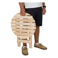 thumbnail image 3 of Shine Company Adirondack Round Traditional Wood Foldable Side Table in Beige, 3 of 4