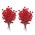 thumbnail image 2 of 2025 Artificial Red Berry Picks for Christmas Tree, 24 Pack 9.45 inch Burgundy Red Berries Stems Holly Berry Branches Ornaments Wreath Crafts Wedding Holiday Season Winter Home Decor 48PC, 2 of 9