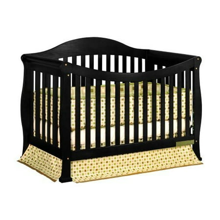 athena allie 3 in 1 crib with toddler rail, black