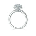 thumbnail image 3 of 1 Ct Moissanite Pave Halo Cluster Diamond Engagement Ring In18K White Gold Plating over Silver(D Color, VVS1 Clarity), 3 of 4