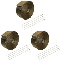 unbranded 3pcs 1.5mm * 25mm * 5mm Exhaust Heat Wrap Roll Header Tube Fiber Wrap Tape for Car Motorcycle