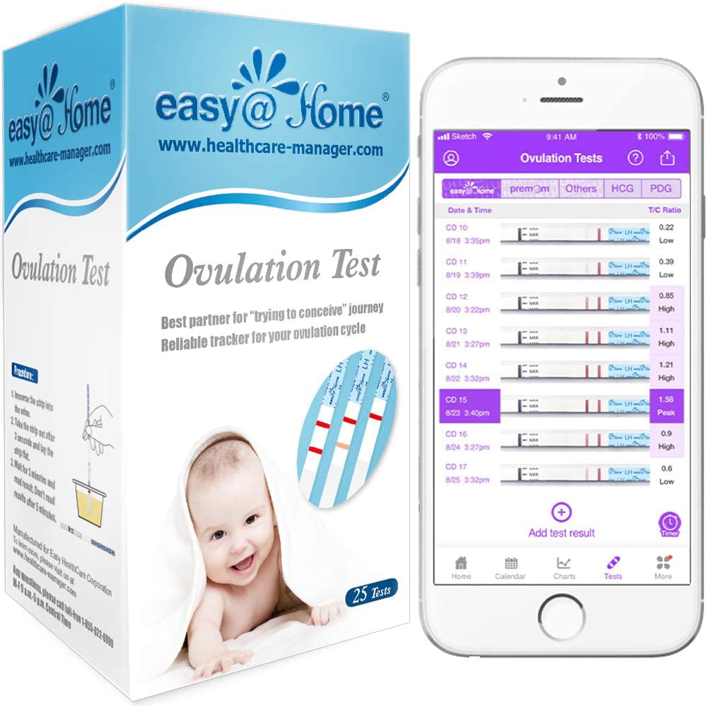  Ovulation Test Strips Powered by Premom Ovulation Predictor  APP, FSA Eligible, 40 Ovulation Test and 10 Pregnancy Test Strips, 40LH  +10HCG