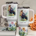 thumbnail image 3 of Custom Name Golden Eagle Bird Tumbler 40oz With Handle and Straw - Personalized Stainless Steel Coffee Mug With Lid - Animal Lover Gift For Women Girls Birthday Christmas, 3 of 6