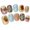 Confetti Latte, variant on Press Nails, 10 count Short Squoval, Blue Macaron Pastel Mix Print with Confetti & Jelly Accent, Glue False Nails (Size Medium)