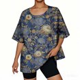 thumbnail image 5 of Styesk Hauts pour Femmes Mode Décontractée Chemise Ample à Manches 3/4 Imprimée, 5 of 5