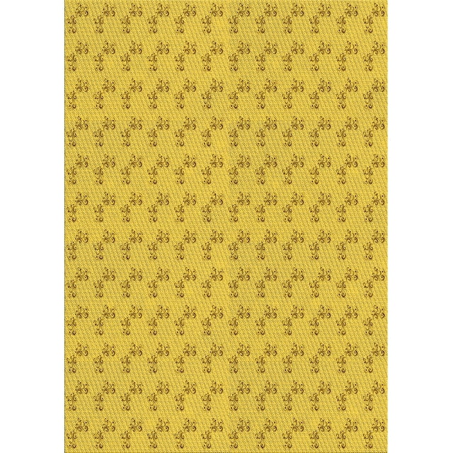 Ahgly Company Tapis Rectangulaires d'Intérieur Lavables en Machine, Jaune Doré, 7 Pieds x 10 Pieds