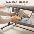 thumbnail image 6 of LINLUX Baby Bassinet,6-Height Adjustable Bedside Bassinet with Wheels,Mosquito Net & All-Sided Mesh, Gray, 6 of 8