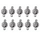 thumbnail image 5 of 10 conectores de cierre magnético vintage de 8 mm con forma de bola redonda grabada para joyería Plata, 5 of 9