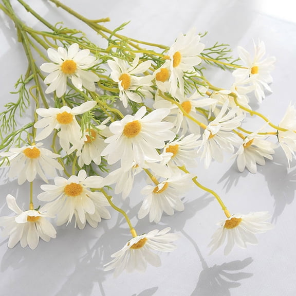 Artificial Flowers Small Cosmos Bouquet 5PC White for Home Wedding Decor