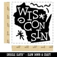 thumbnail image 2 of Wisconsin State with Text Swirls Square Rubber Stamp Stamping Scrapbooking Crafting - Small 1.25in, 2 of 7