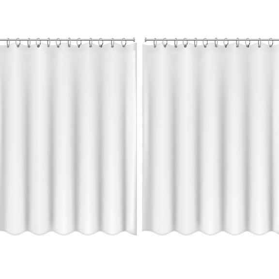 Bath Bliss 2 Pack Peek A Boo Hotel Weight Shower Curtain Liner in White