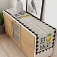 thumbnail image 4 of Lemon Table Runner - 120 Inch Long, Kitchen Dining Table Runner Dresser Scarves, Summer Botanical Black White Plaid Pastoral Wooden Farmhouse Decor for Coffee Tables Wedding Party Banquet, 4 of 8