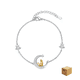 thumbnail image 1 of "Pulseras De Gato Luna Plata 925 Para Mujeres Dorado 21 Cm 21 Cm Lab.G, Plata", 1 of 5
