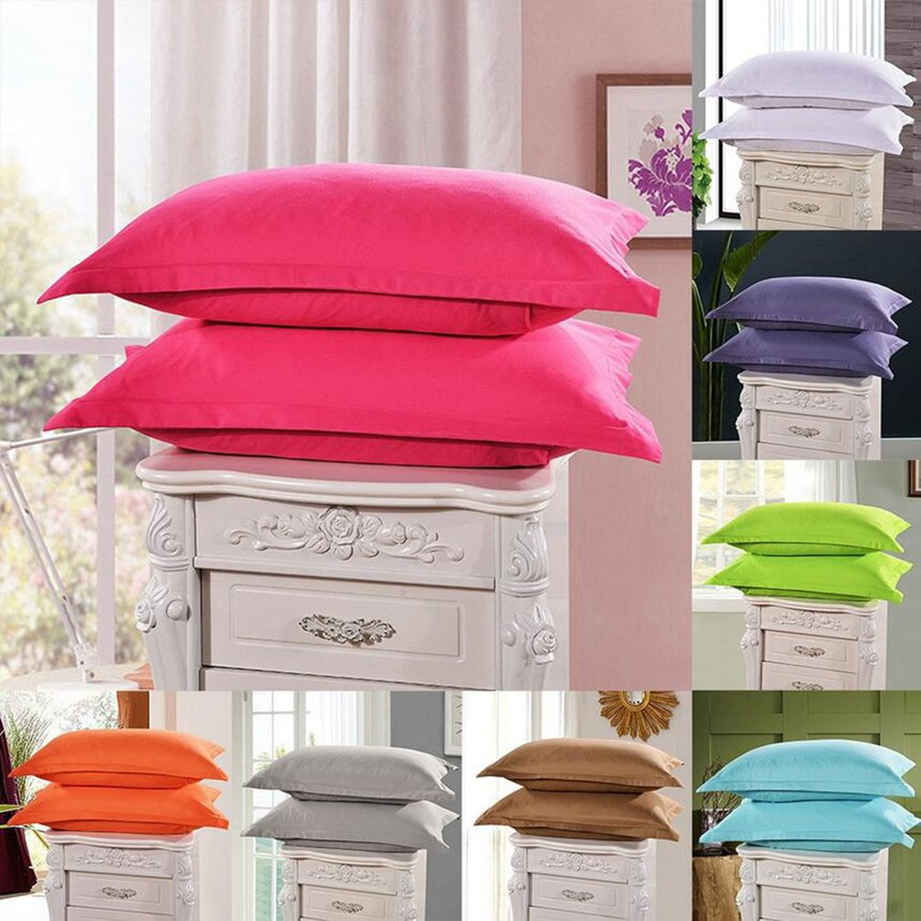 Solid Color Pillow Case Full Cotton Bed Pillowcase 48cmx74cm Pillow