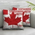 thumbnail image 3 of Flax Throw Pillow Cover Red Maple Leaf Silhouette Canada Flag Detail Tag Cloud Pillowcase Home Decor Square Pillow Case Cushion Cover, 3 of 5