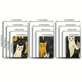 thumbnail image 2 of 3pcs Frameless Black and White Cat Canvas Art - Stylized Cartoon Cats with Yellow Accents, Modern Wall Decor for Living Room, Office, or Bar, Perfect Gift for Cat Lovers, Bar Decoration | Modern Wal, 2 of 4
