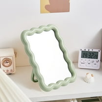 Candy Mirror Foldable Wall Mounted Desktop Makeup Mirror | HD Portable College Dorm Style | Green Plastic Frame | Compact 17.2x13.6cm Design | 1 Piece