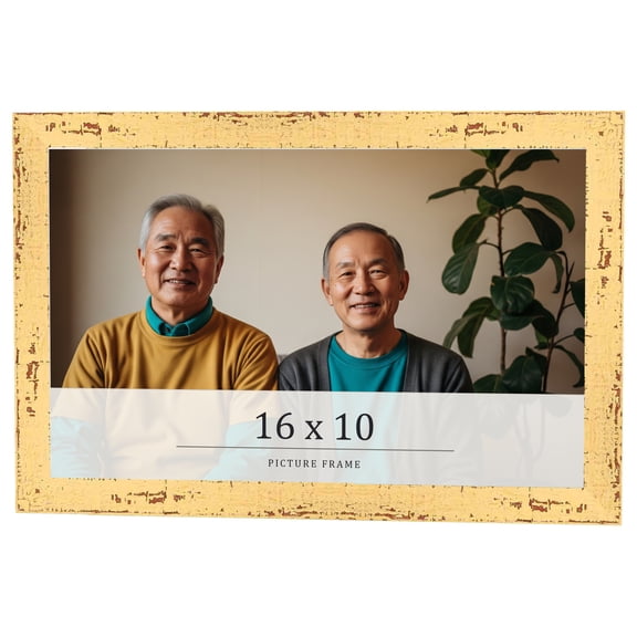 16x10 Frame Yellow Real Wood Picture Frame Width 1.25 inches | Interior Frame Depth 0.5 inches |