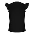 thumbnail image 6 of AKOEE Chiffon Tank Top for Women Trendy Ruffled Fly Sleeve V Neck Dressy Casual Blouses Lightweight Summer Tees (S, Black), 6 of 8