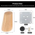 thumbnail image 2 of Patas de madera para muebles de 8 cm, 4 patas de madera maciza cónica para sofá, patas de madera para muebles, patas oblicuas para mesa de sofá, 2 of 5