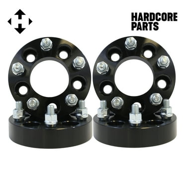 4 QTY Wheel Spacers Adapters Black 1.25" 5x4.25 (5x108) to 5x4.5 (5x114.3) with 12x1.5 studs - Compatible with Ford Taurus Thunderbird Jaguar Lincoln Continental