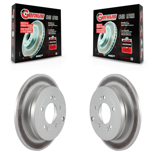 Genius Rear Coated Disc Brake Rotors Pair for Car Hyundai Azera Kia Amanti KG-100564