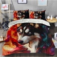 thumbnail image 2 of 3 Pieces Duvet Cover Set Siberian Husky Dog 3D Print Bedding 1 Duvet Cover 2 Pillowcases Natural Animals Comforter Sets Soft Breathable for Boys Girls Children 285OVI, 2 of 5