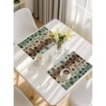 thumbnail image 5 of Teal Brown Placemats Set of 4, Pet Paw Printed Farmhouse Dog Claws Wood Grain Placemats for Dining Table, Place Mats for Kitchen Tabletop, Waterproof Wipeable Dining Table Mats Set, 5 of 9