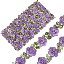 5 Yards 0.8 Inch Wide Purple Floral Lace Ribbon Trim Polyester Lace Edge Trim Flower Embroidered Venice Lace Ribbon Upholstery Decorating Trim for Wedding Decoration Appliques Sewing