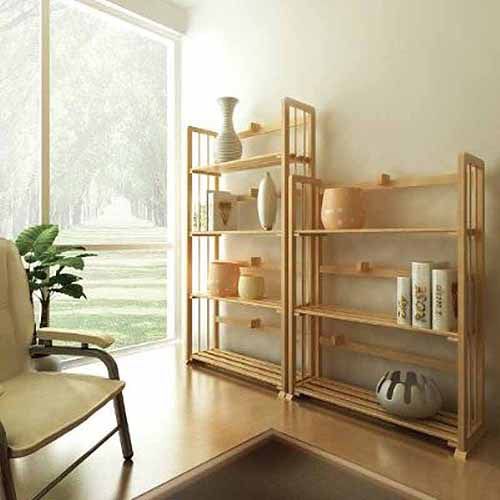 Furinno FNCL-33001 Pine Solid Wood 3-Tier Bookshelf