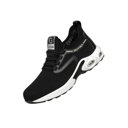 

Fangasis Unisex Work Shoes Lace Up Safety Shoe Breathable Working Sneaker Men Protection Boot Sport Lightweight Steel Toe Sneakers Black 9.5
